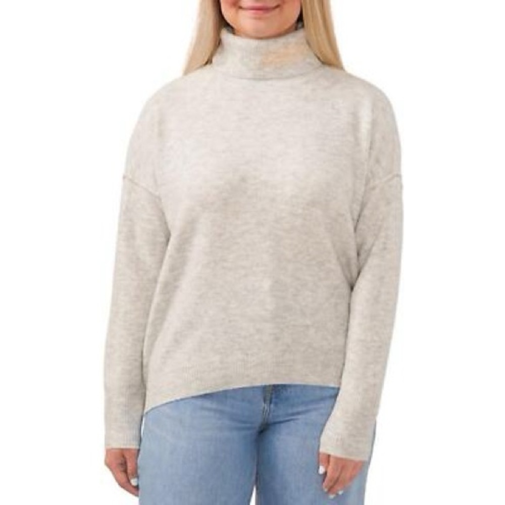 Vince Camuto Ladies Turtleneck Sweater - Silver Heather - XL